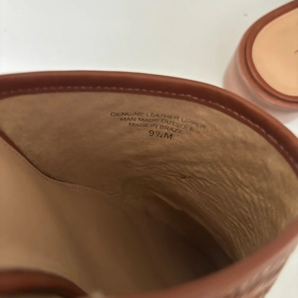 Talbots Tan Woven Leather Mules size 9.5 - Picture 7 of 7